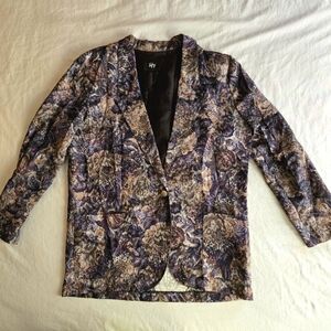 Tofy Vintage 80s Floral Dark Academia  Blazer Women's